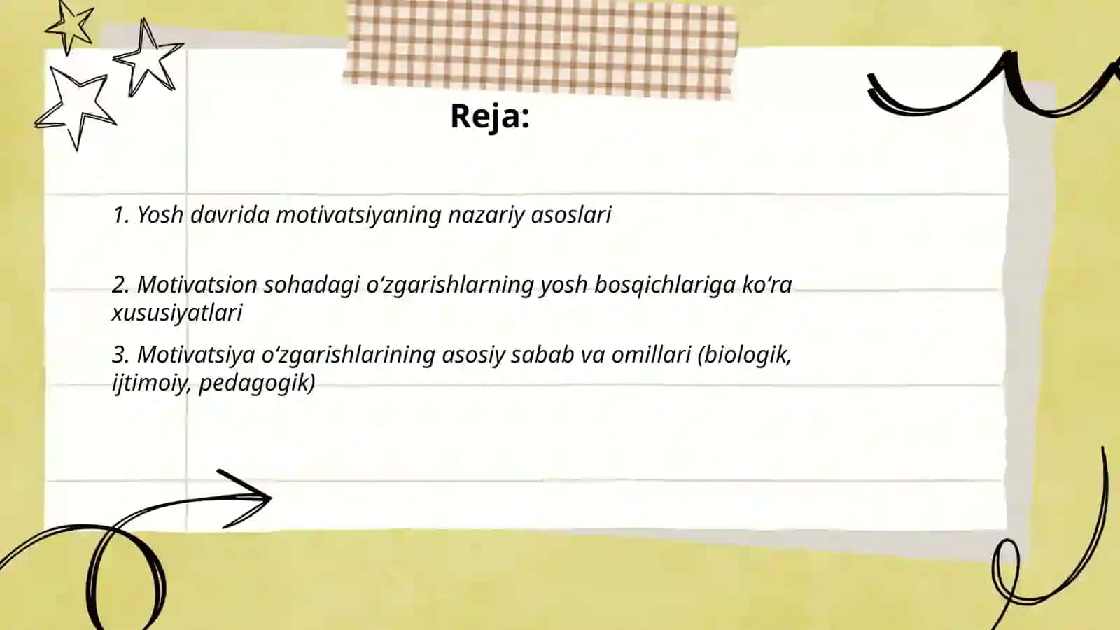 Yosh davrida motivatsiyaning nazariy asoslari 2