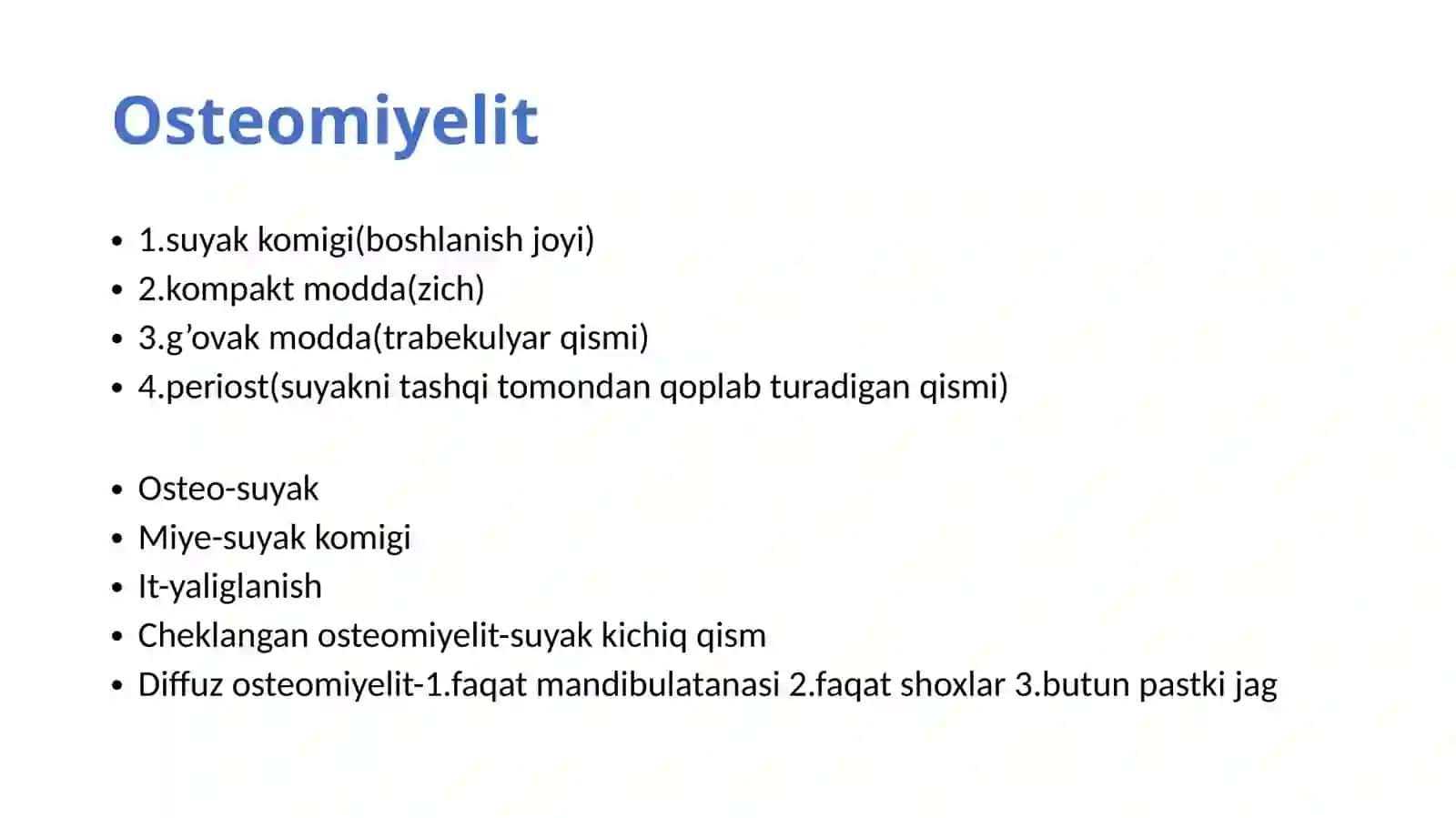 Tish jag'tizimi dayalig'lanish kasaliklari nuqsonini diagnostikasi 2