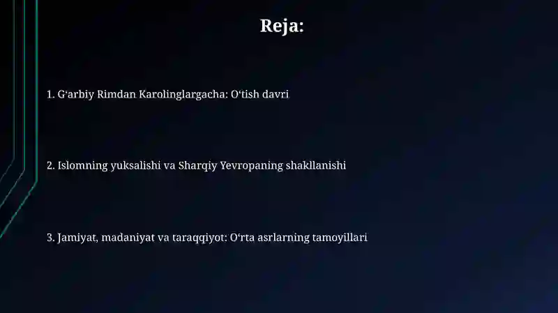 Ilk o'rta asrlar tarixi 2