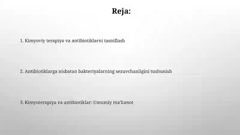 Kimyoterapiya va antibiotiklar 2