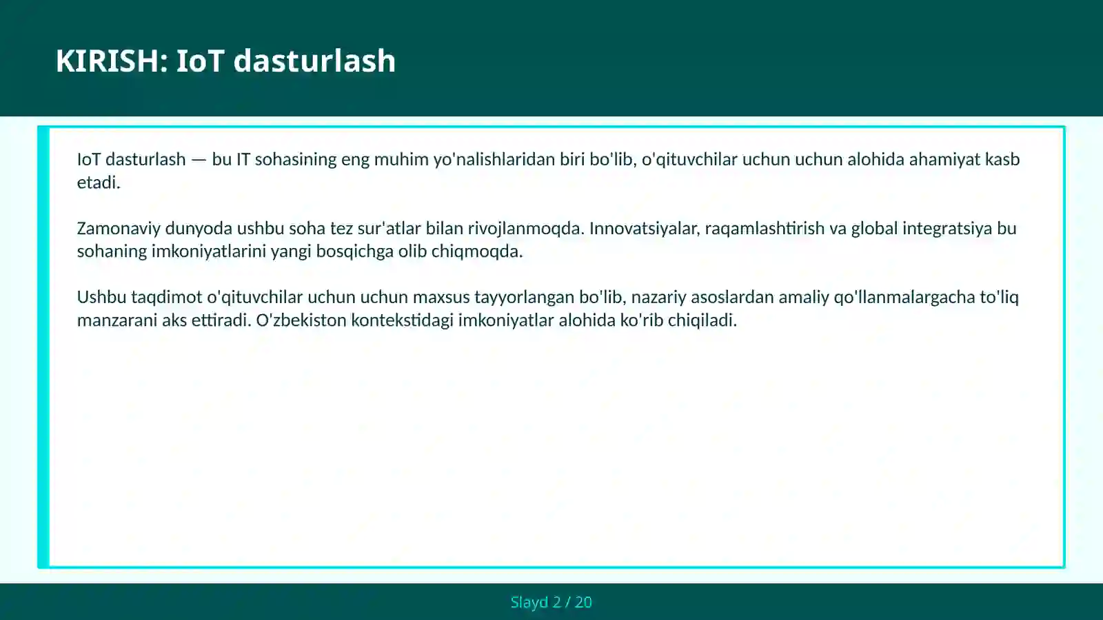 IoT DASTURLASH 2