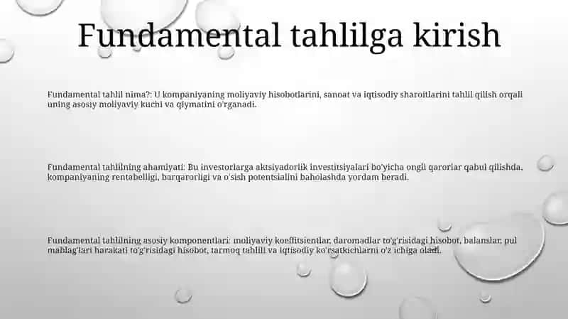 Investitsiyada Fundamental Tahlillar 2