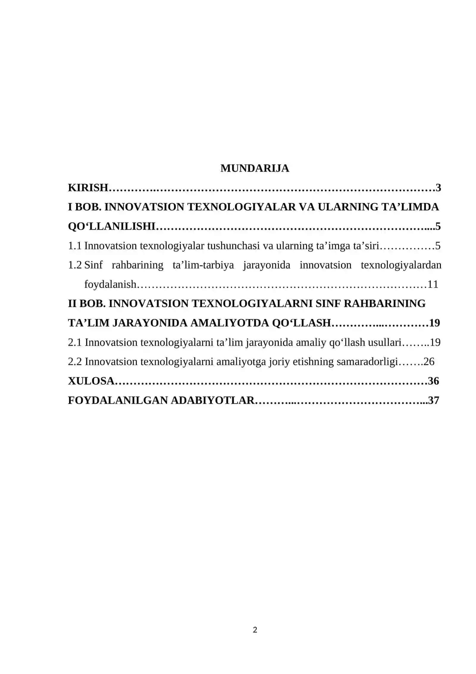 Sinf rahbarining ta’lim-tarbiya jarayonini tashkil etishda innovatsion texnologiyalaridan foydalanish 2