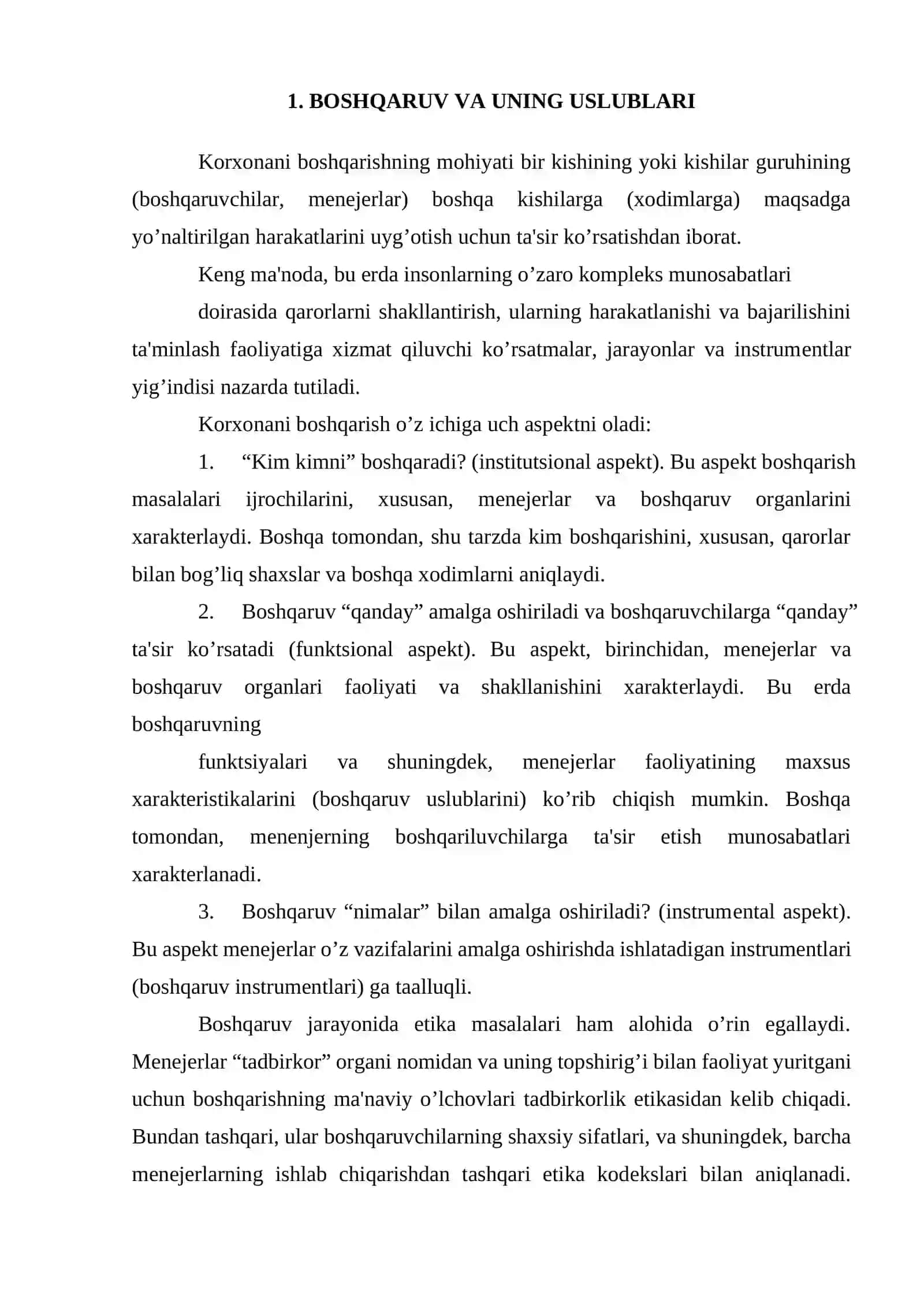 Boshqaruv va uning uslublari 2