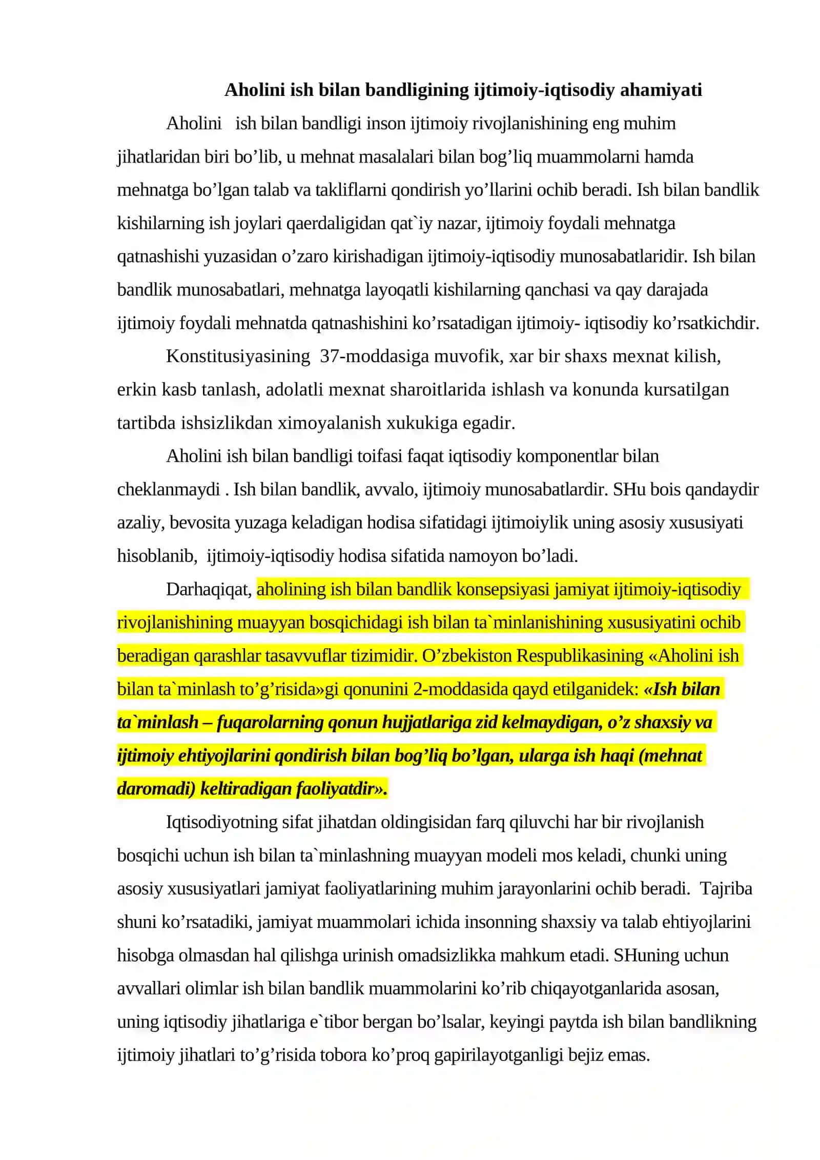 Аhоlini ish bilаn bаndligining mоhiyati vа shаkllаnishi 2