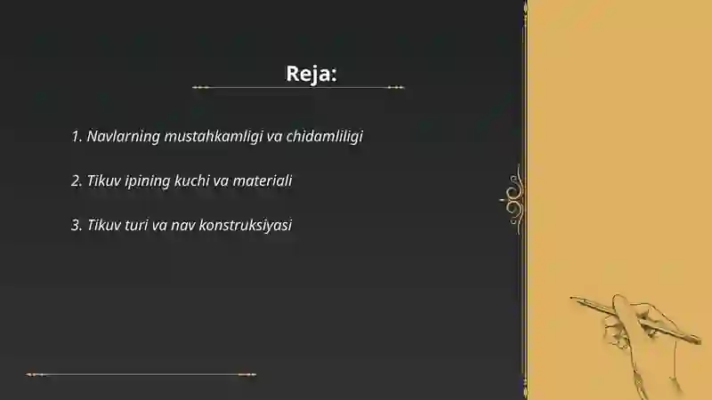 Navlarga qoʻyiladigan talablar 2
