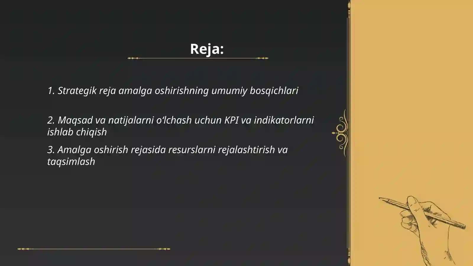 Strategik reja amalga oshirishning umumiy bosqichlari 2