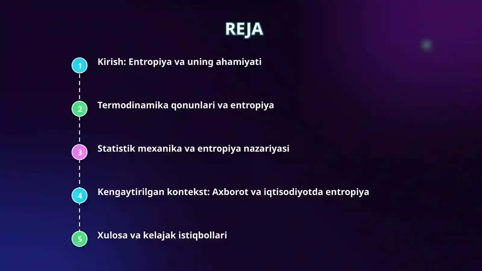 Entropiya. Jarayonlarning yo’nalishi 2