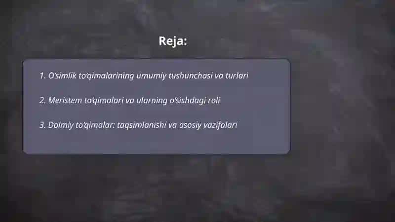 O‘simlik to‘qimalarining umumiy tushunchasi va turlari 2