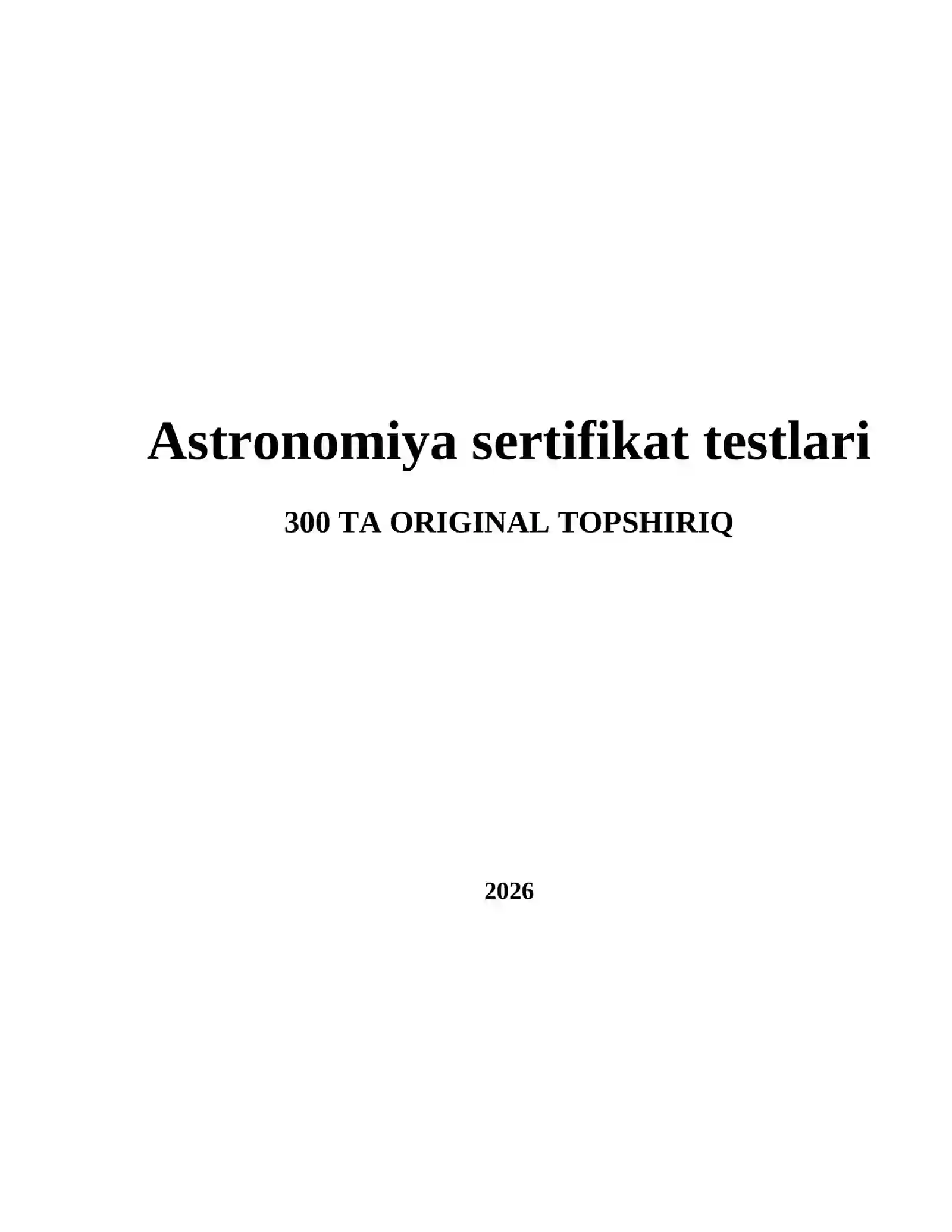 Astronomiya sertifikat testlari 2