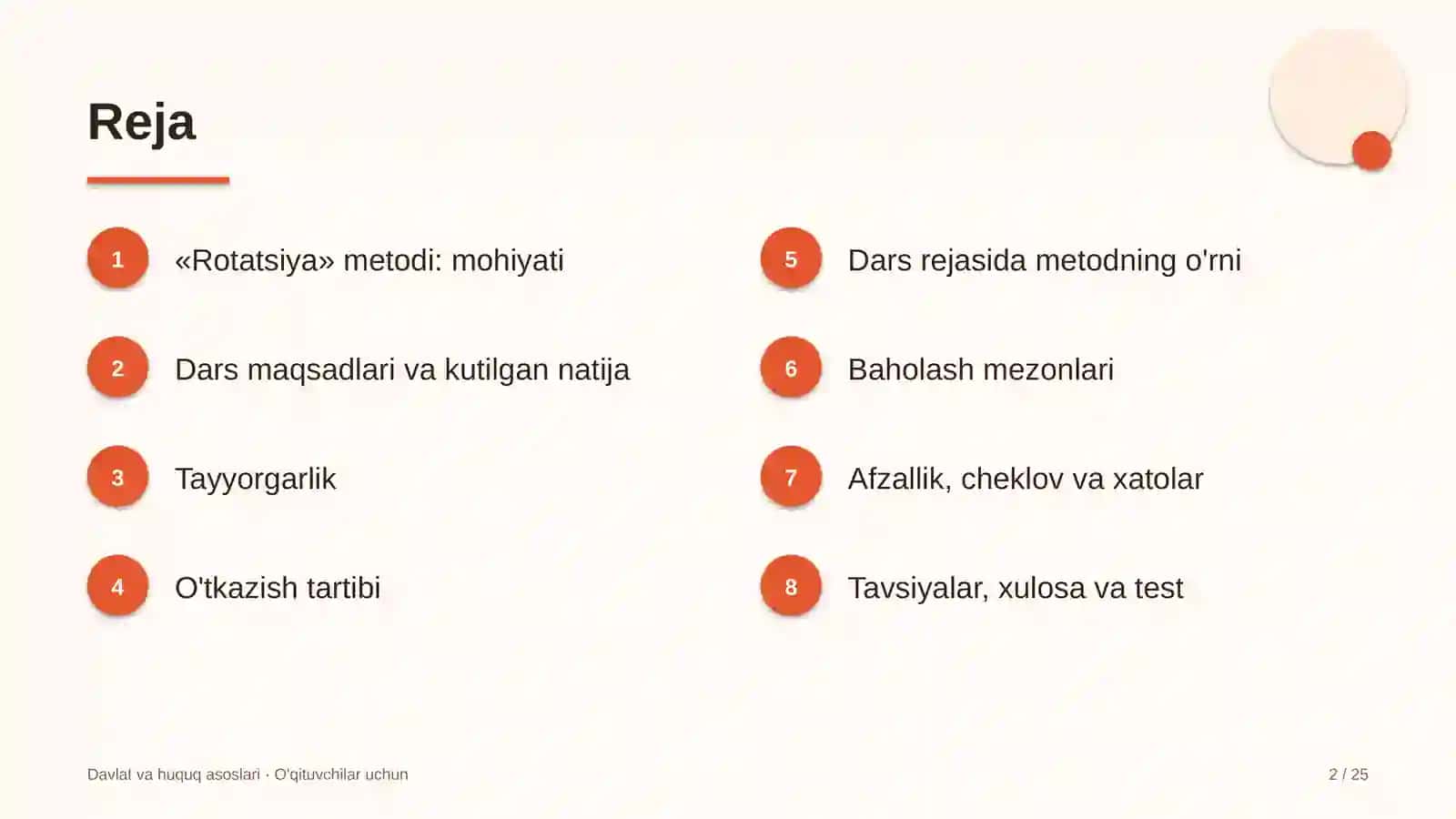 davlat va huquq asoslari darslarida rotatsiya metodidan foydalanish 5517 2
