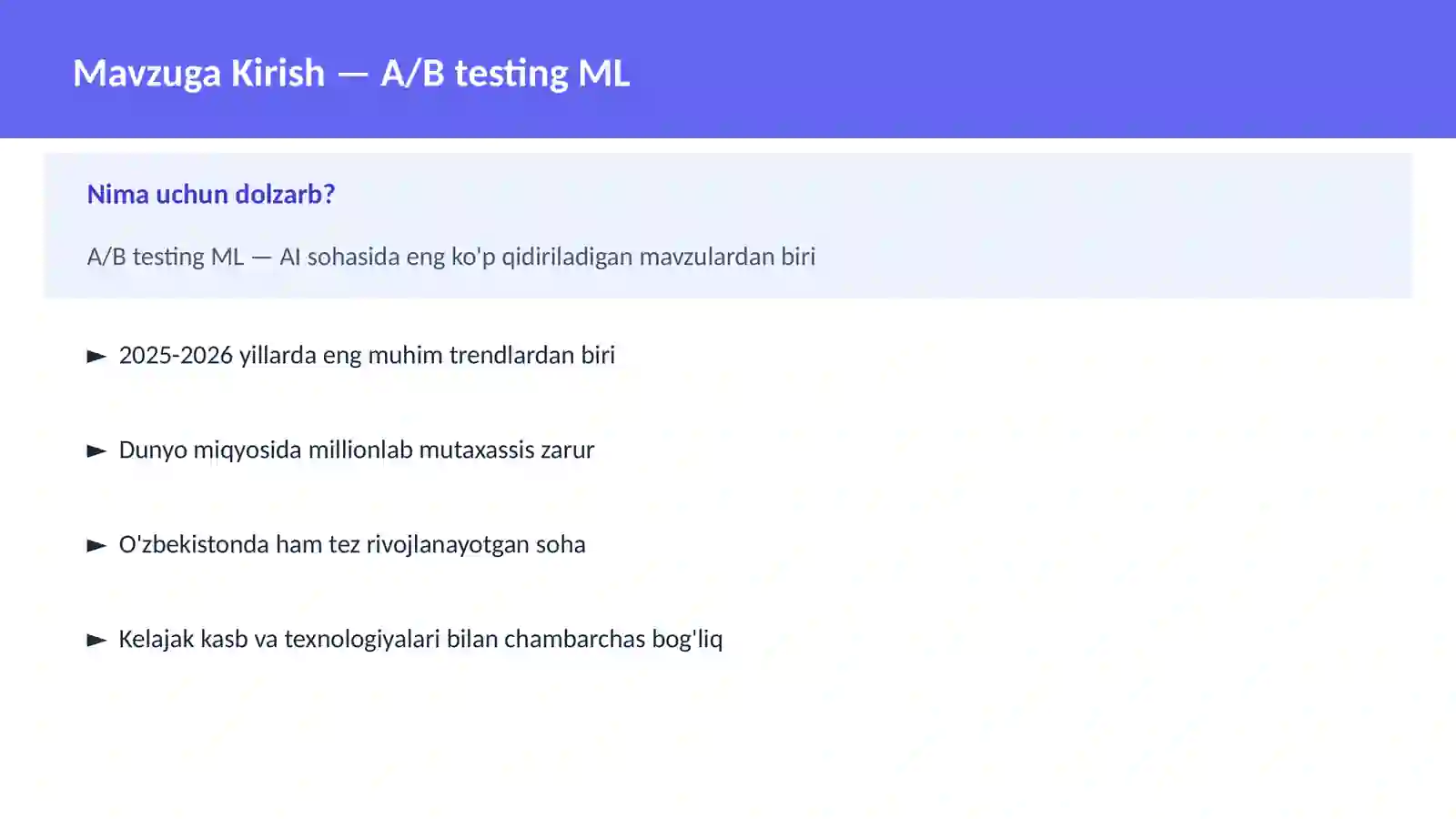 A/B testing ML 2