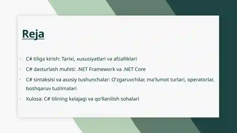 C# Dasturlashtiliasoslari 2