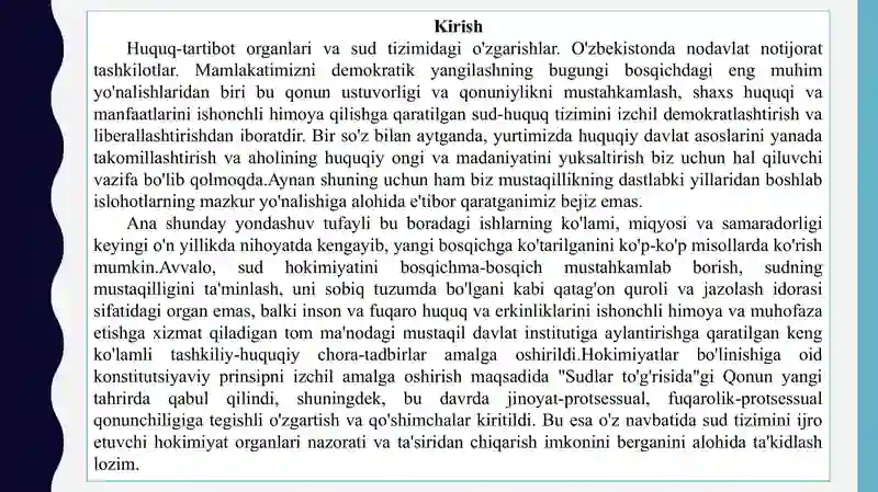 HUQUQ-TARTIBOT ORGANLARI VA SUD TIZIMIDAGI O‘ZGARISHLAR 2