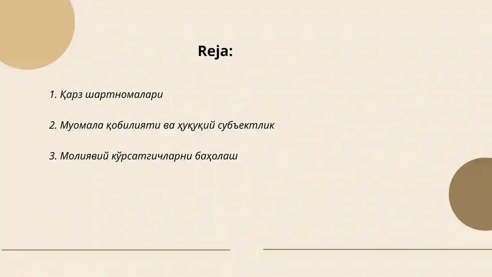 Молиявий хукукий муносабатлар 2