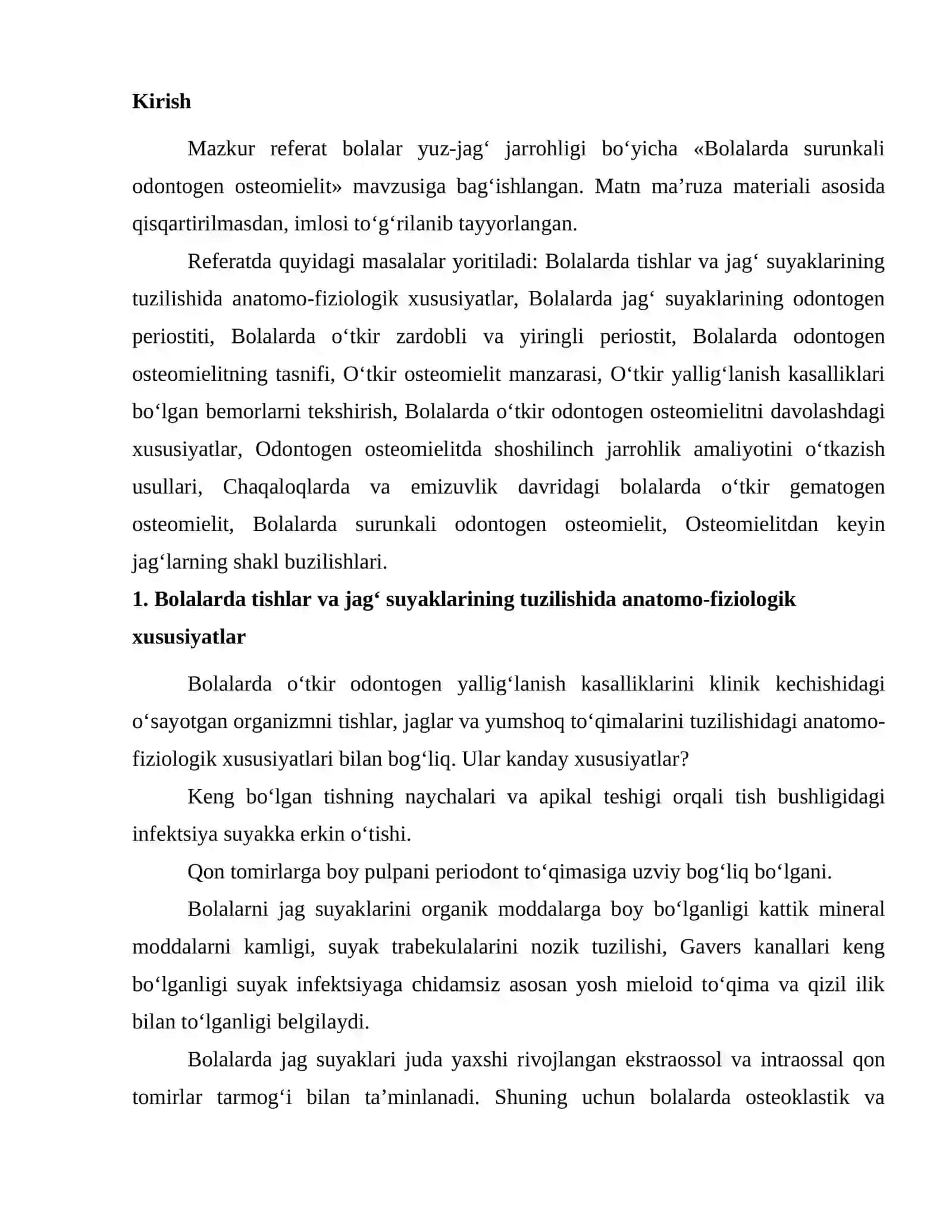 Bolalarda surunkali odontogen osteomielit 2