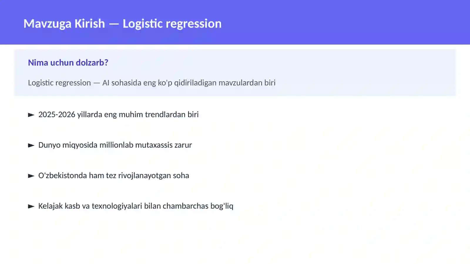 AI | MACHINE LEARNING ASOSLARI 2