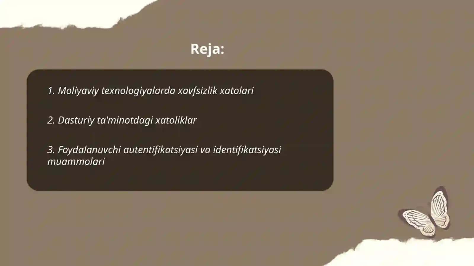 Moliyaviy texnologiyalarda xatolar 2