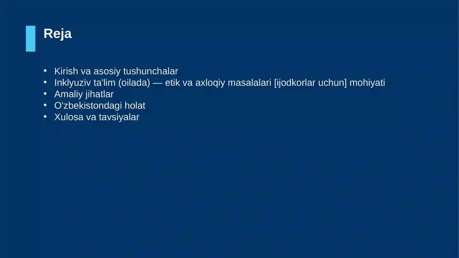 Inklyuziv ta'lim (oilada) — etik va axloqiy masalalari [ijodkorlar uchun] 2