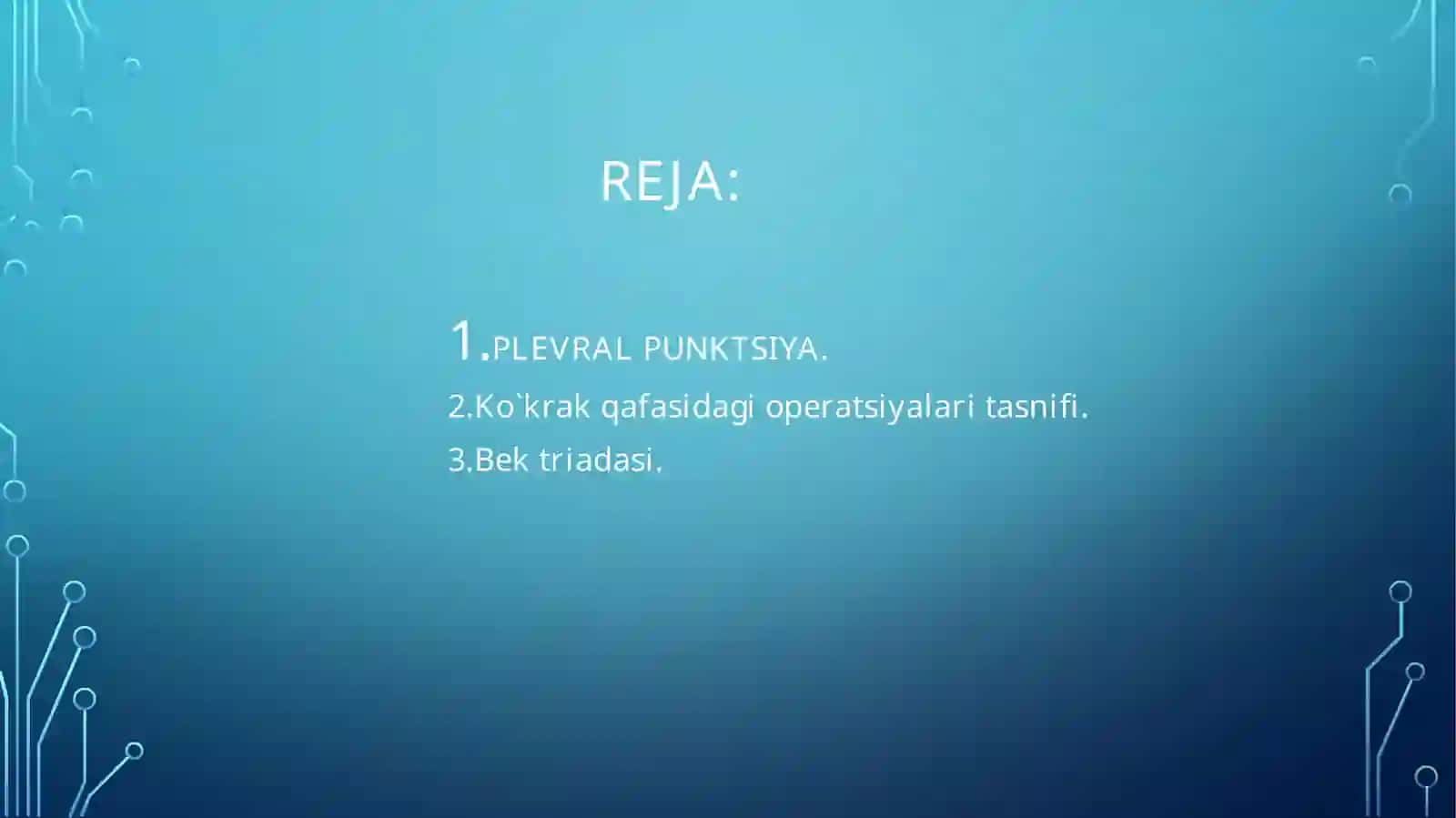 Ko`krak qafasidagi operatsiyalar 2