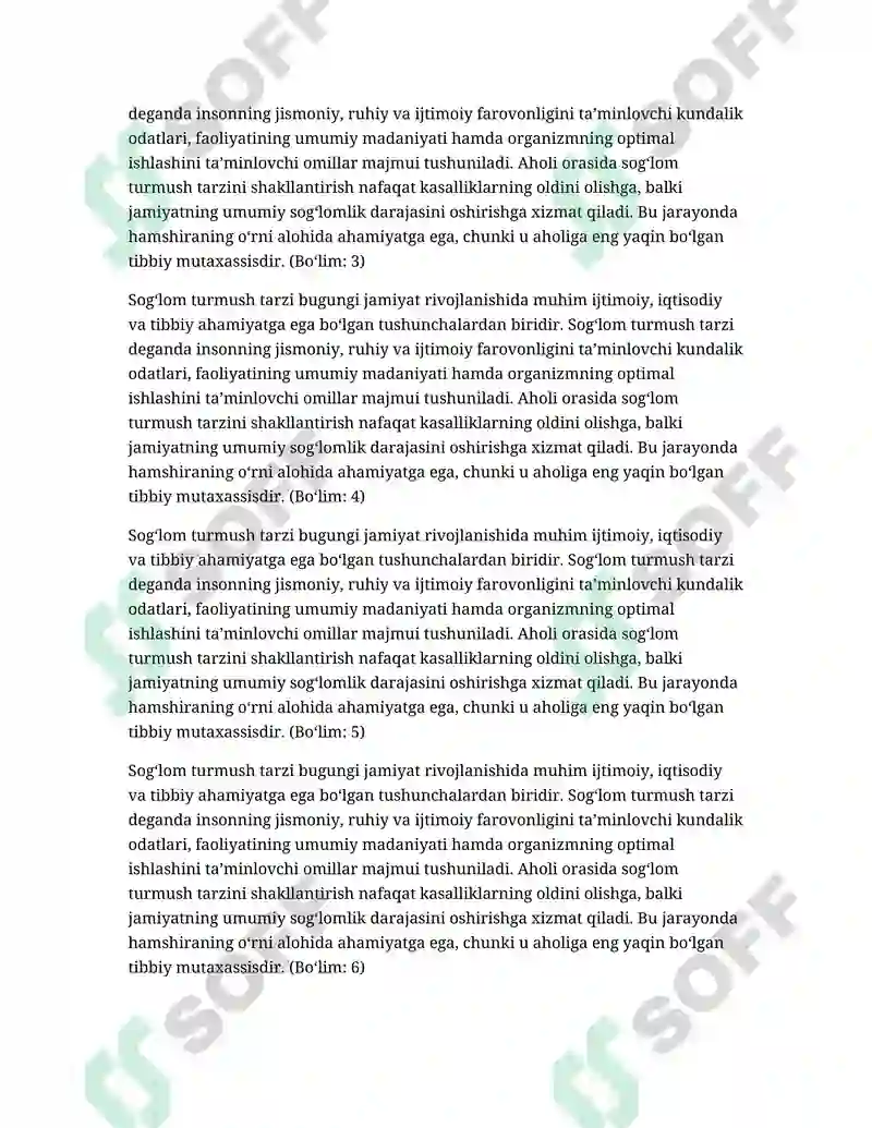 Sog‘lom Turmush Tarzi 2
