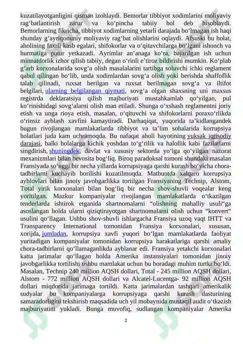 JAHON TAJRIBASIDA KORRUPSIYAGA QARSHI KURASH MEXANIZMLARI 2