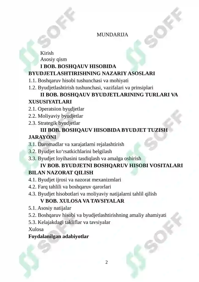 Boshqaruv hisobida byudjetlashtirish 2