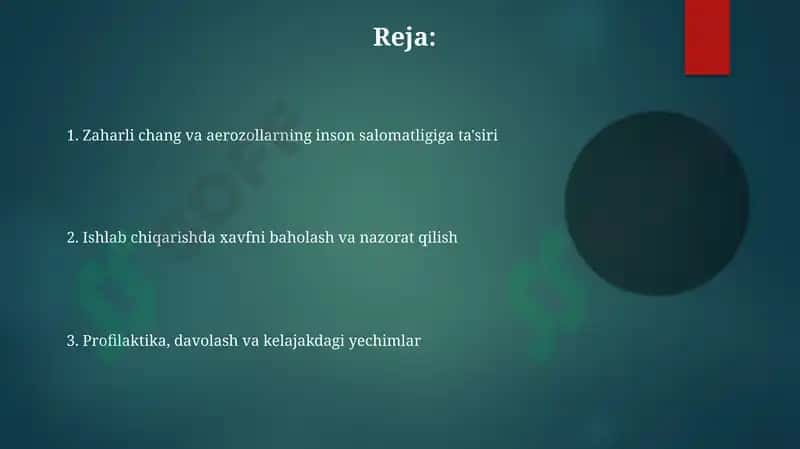 Zaharli chang va aerozollarning inson salomatligiga ta'siri 2