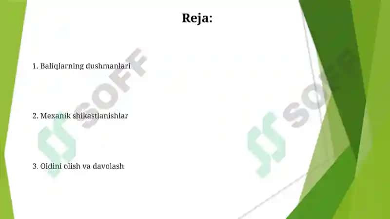 Baliqlarning dushmanlari va ularning mexanik shikastlanishlari 2