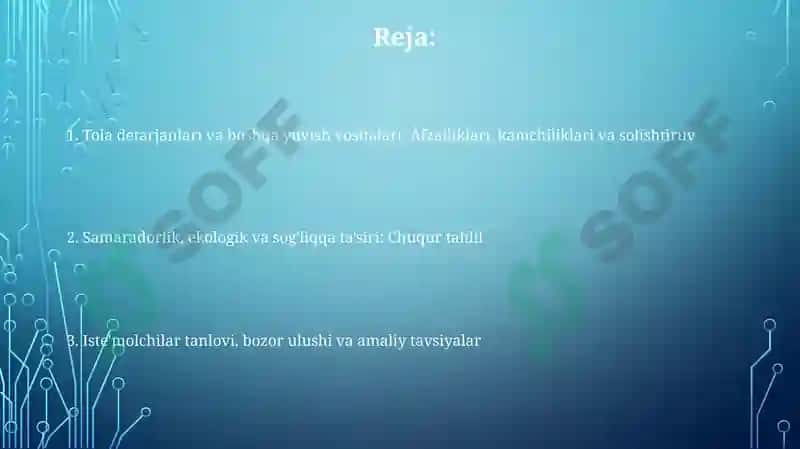 Tola tozalagichlar 1VPU OVM AM va boshqalarining afzalliklari va kamchiliklari haqida 2
