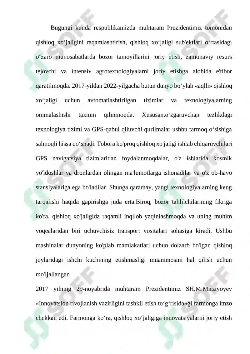 Aqlli qishloq xo'jaligi uchun asosiy innovatsion yechimlar 2