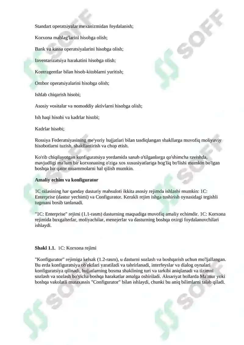 1C buxgalteriya dasturlash tizimidan foydalanish texnologiyasi 2