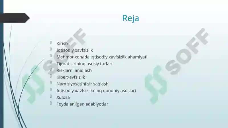 Mehmonxona iqtisodiy xavfsizligi va tijorat 2