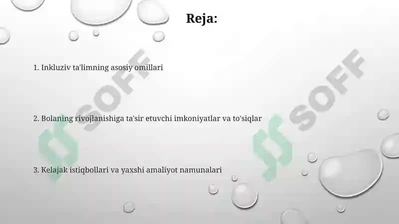 Inklyuziv talimda bolalarning rivojlantirish omillari 2