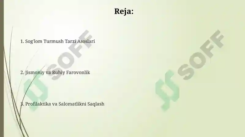 Sog'lom Turmush Tarzi Asoslari 2