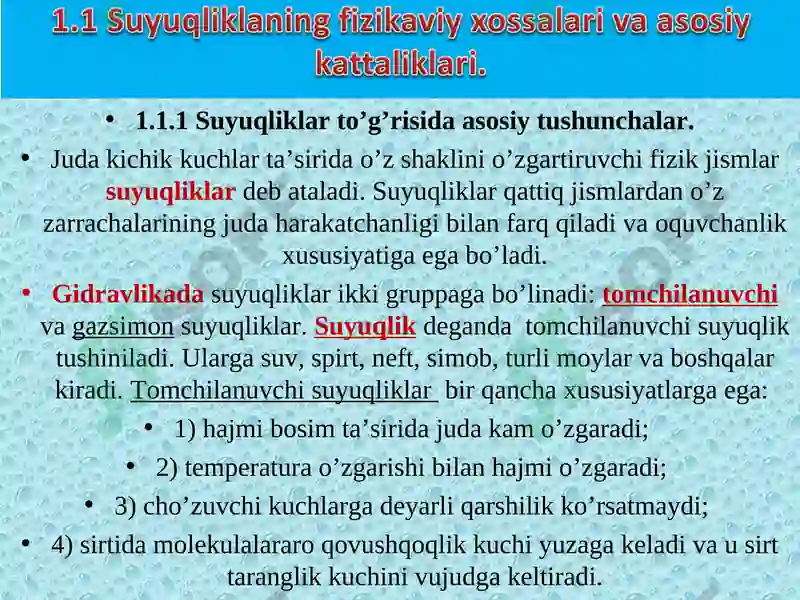 Suyuqliklar 2