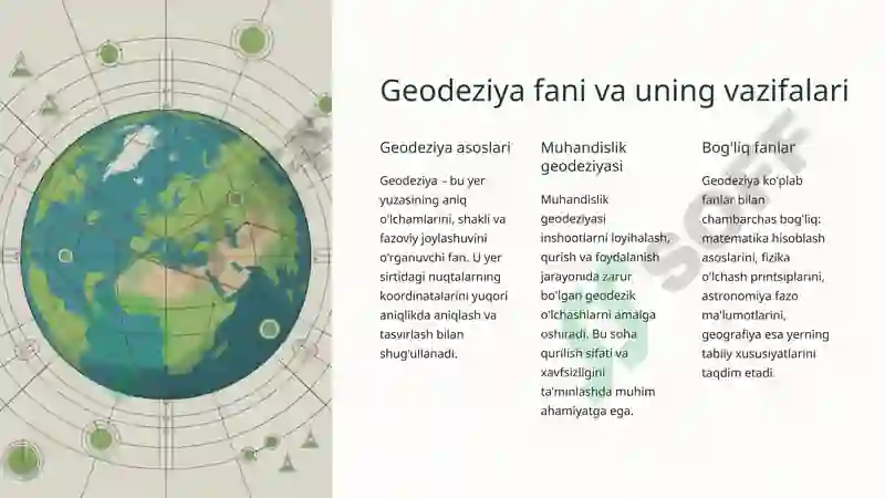 Geodeziya va Muhandislik Geodeziyasi 2