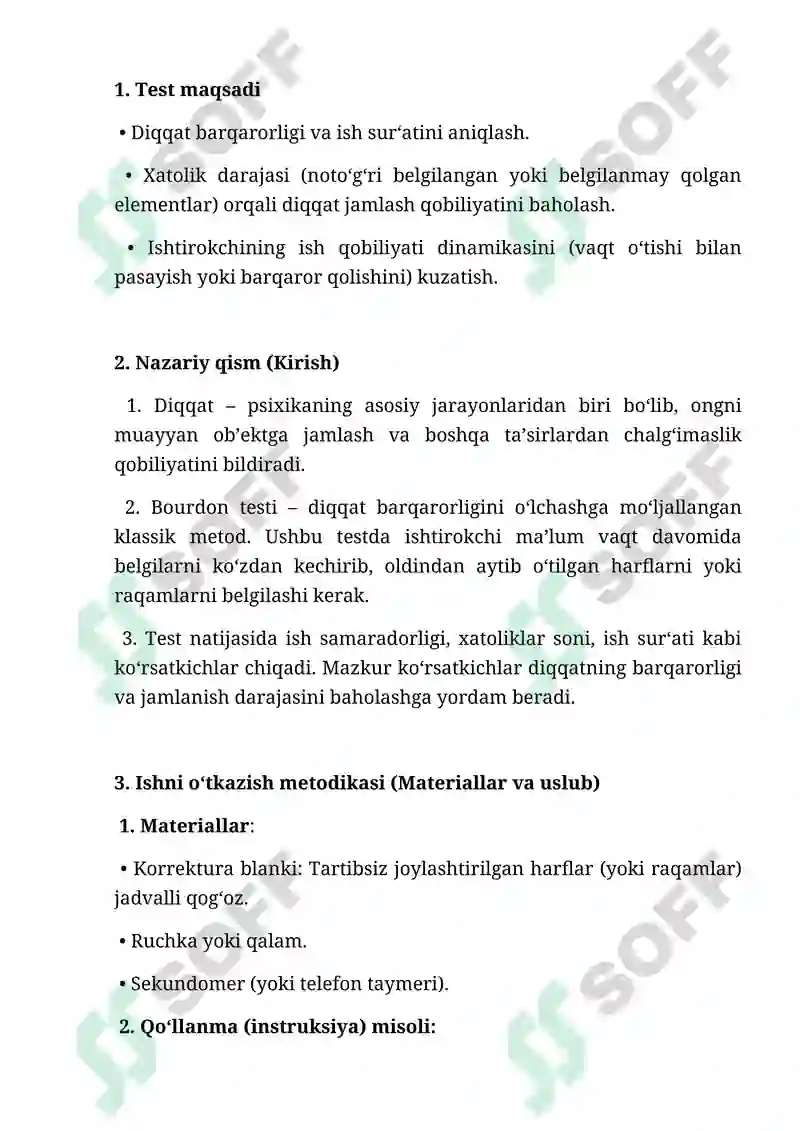 Bourdon testi (Korrektura testi) 2