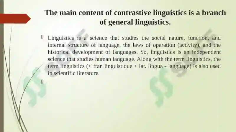 Contrastive linguistics 2