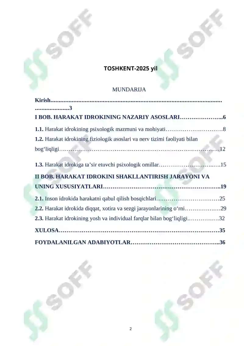 “HARAKAT IDROKINI O’RGANISH METODIKASI” 2