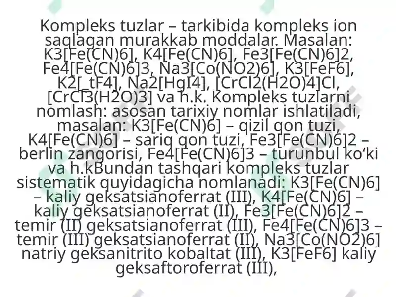 Kompleks tuzlar 2