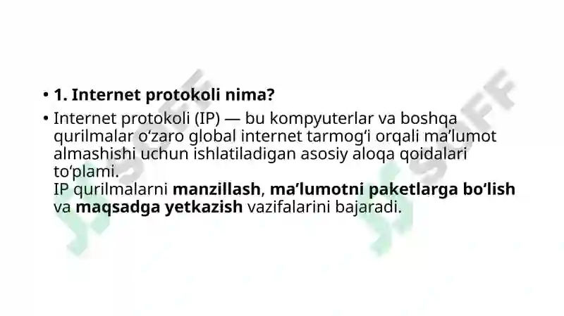 Internet Protokoli(IP) 2