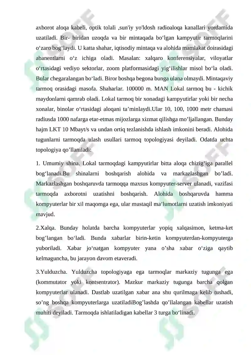 Kompyuter tarmoqlarining standart texnologiyalari 2