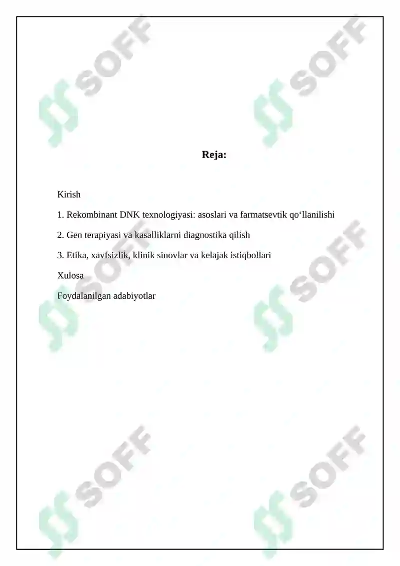 Rekombinant DNK texnologiyasi tibbiyot sohasida 2