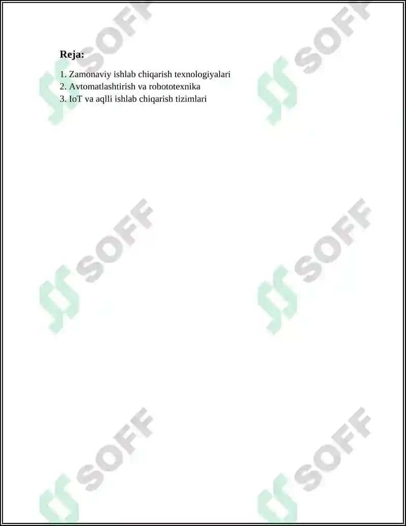 Zamonaviy ishlab chiqarish texnologiyalari 2