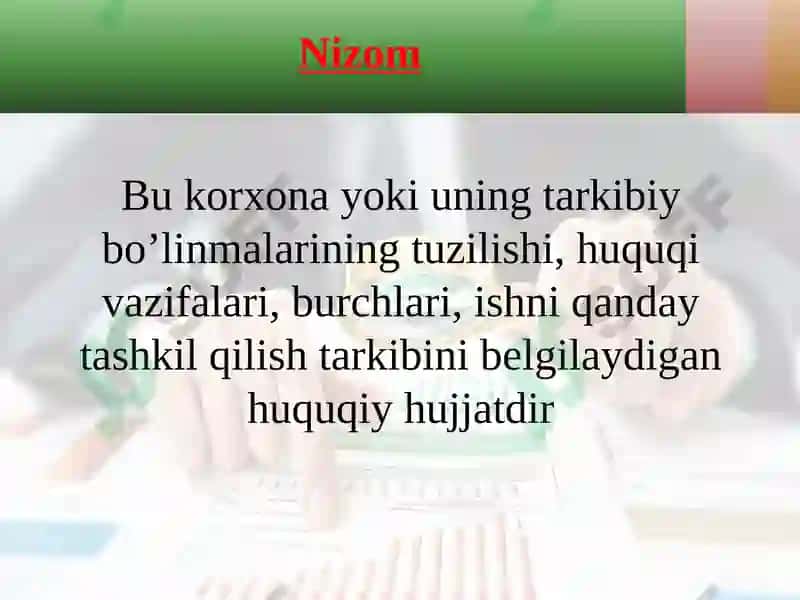 Tashkiliy hujjatlar turlari 2
