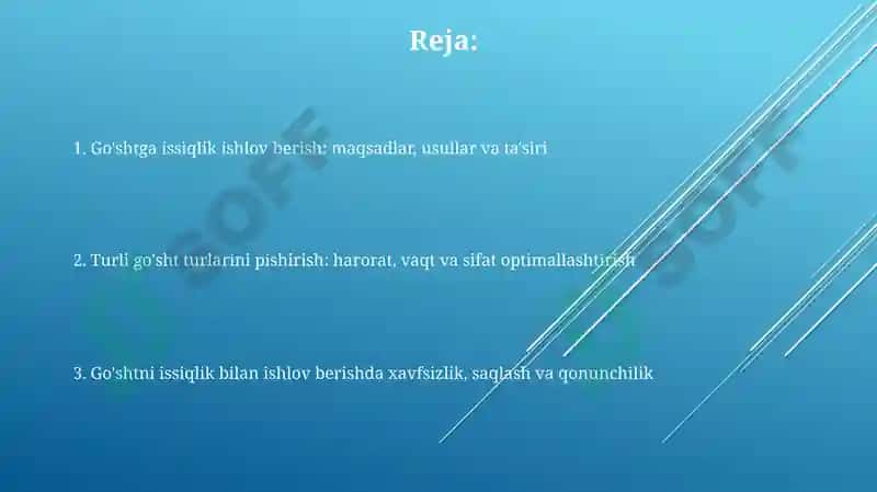 Go'shtlarga molqo'y va boshqatur uchun issiqlik ishlov berish 2