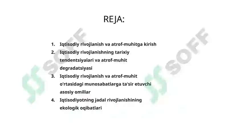 Iqtisodiy rivojlanish va atrof-muhit 2