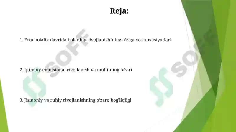 Erta bolalik davrida bolaning rivojlanishining o'ziga xos xususiyatlari 2