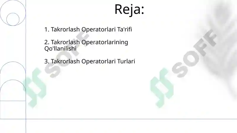 Takrorlanish operatorlari 2